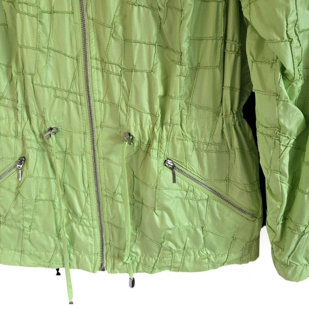 Zenergy By Chicos Lightweight Lime Green Quilted Zip-Up Jacket Size 3 Large - Picture 4 of 8